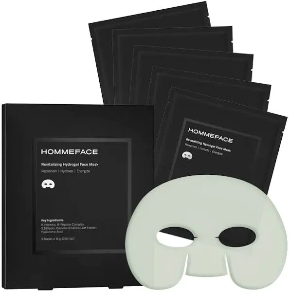 HommeFace Revitalizing Hydrogel Facial Sheet Mask Set