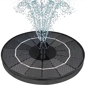 Mademax Upgraded Solar Fountain with 4 Easy Install Nozzle and Fixer, Solar Powered Fountain Pump for Bird Bath, Garden, Pond, Pool, Fish Tank, Outdoor