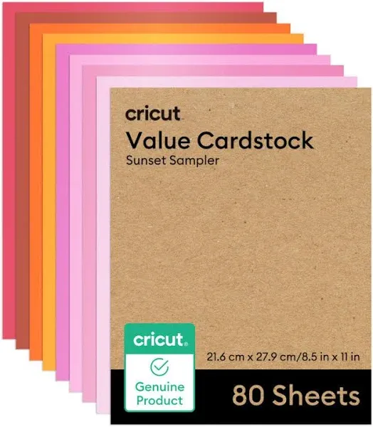 Cricut Value Cardstock Sunset Sampler 8.5" x 11" 80 Count