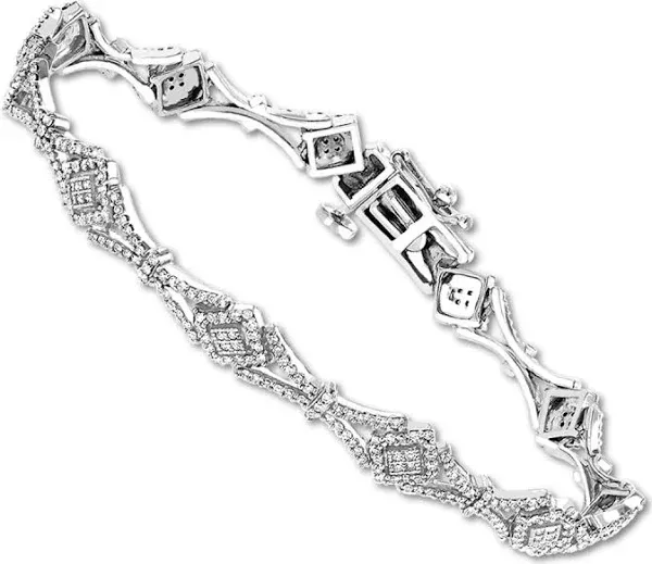 1.5ct Diamond 14K White Gold Bracelet