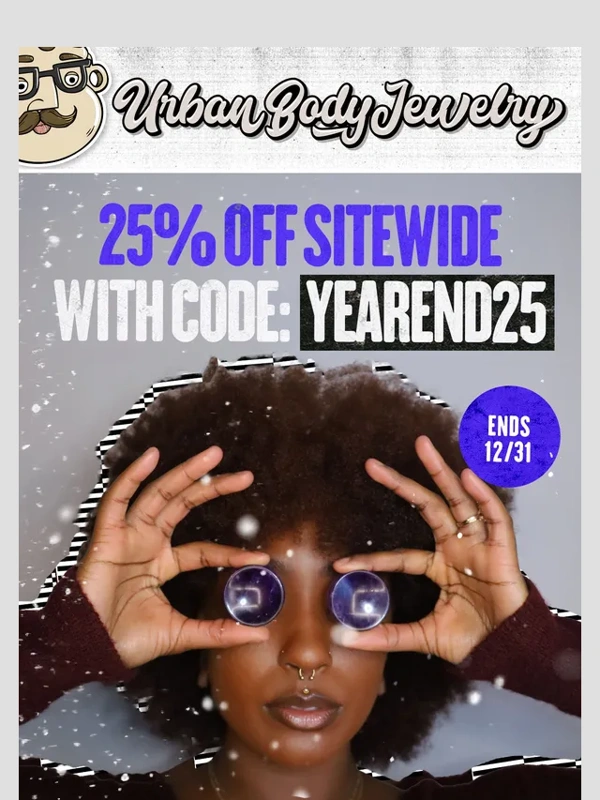Urban Body Jewelry - Say Hello to 2025 with 25% OFF Sitewide