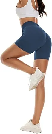 BATHRINS Womens High Waisted Workout Shorts Seamless Butt Lifting Gym Running Yoga Shorts