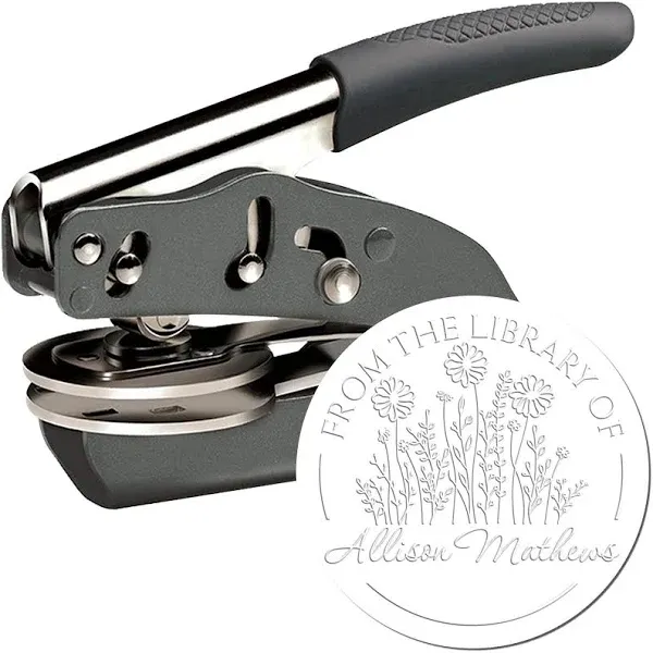 Personalized Library Seal Press Majestic Meadow Book Name Embossing Stamp