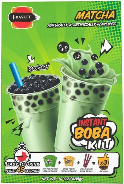 J-Basket Tea Boba Kit Matcha 10 oz (Pack of 6)