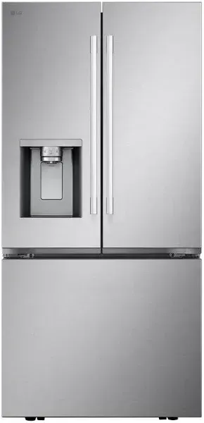 25 cu.ft. 3-Door French Door Refrigerator with Hybrid Handle Design and External Ice and Water Dispenser
