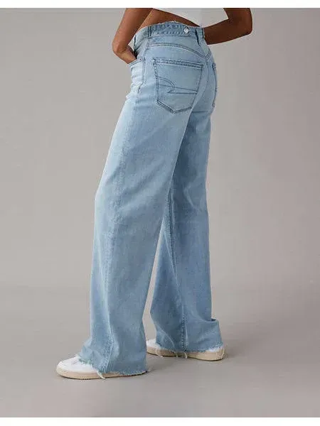 AE Dreamy Drape Stretch Super High-Waisted Baggy Wide-Leg Jean