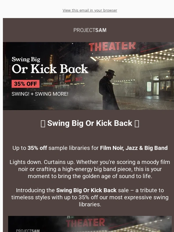 Projectsam - ? Swing Big Or Kick Back – up to 35% off ?