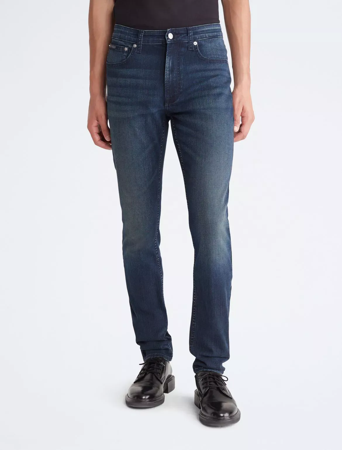 Calvin Klein Men's Skinny Fit Boston Blue Black Jeans - Blue - 32W x 30L