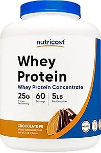 Nutricost Whey Protein Concentrate (Chocolate Peanut Butter) 5LBS - Gluten Free & Non-GMO