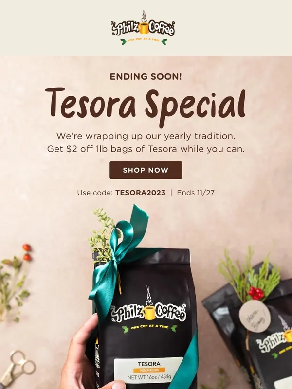 Philz Coffee - Last Call for $2 off Tesora