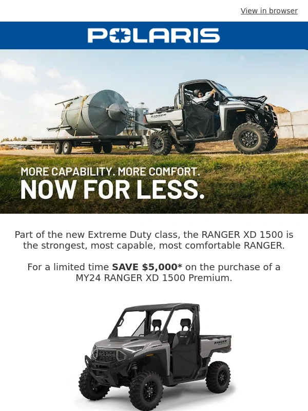 Polaris - RANGER XD 1500 | More capability. Now for less