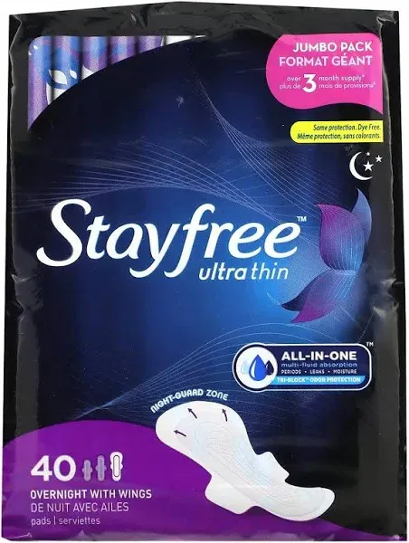 Stayfree Ultra Thin Overnight Pads with Wings