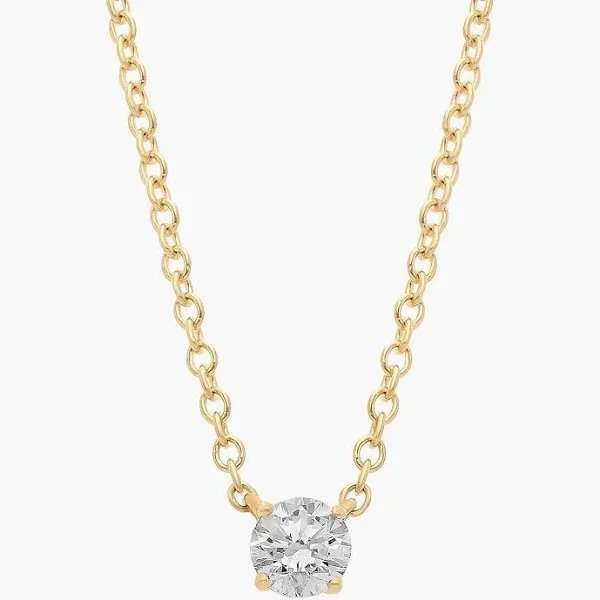 Blue Nile Four Prong Basket Solitaire Diamond Pendant Necklace In 14k