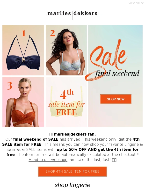 Marlies Dekkers - 4th sale item for free ?