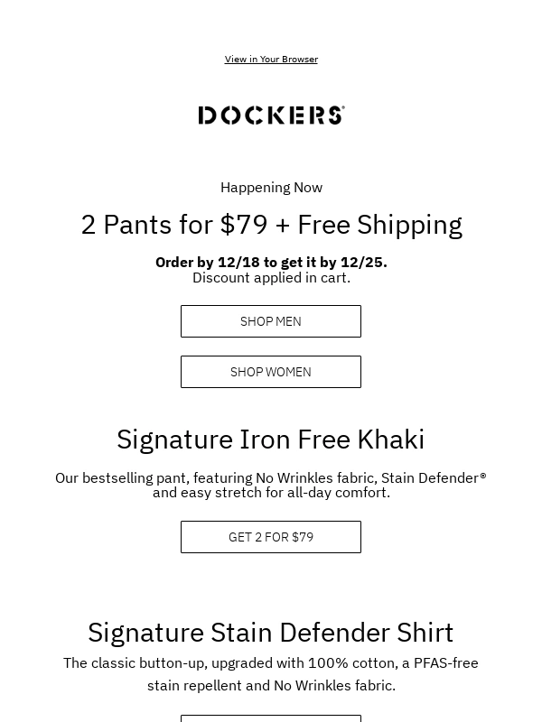 Dockers - 2 Pants for $79