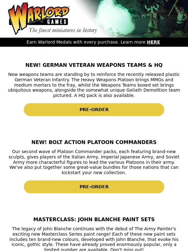 Warlord Games - New Pre-Orders! German Veteran Infantry,Platoon Commanders,& More