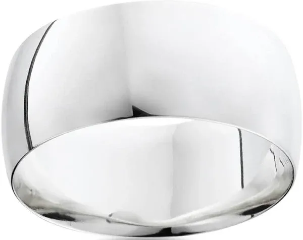 Pompeii3 Dome High Polished Wedding Band White Gold