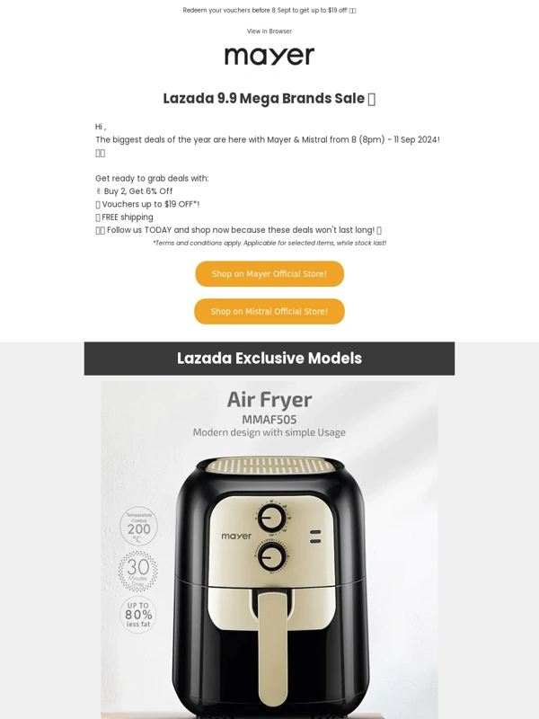 Lazada - Get Ready for Lazada's 9.9 Mega Brands Sale! ??