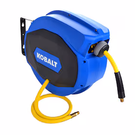 Kobalt Enclosed Retractable Reel w/3/8-in x 50-Ft Poly Hybrid Hose