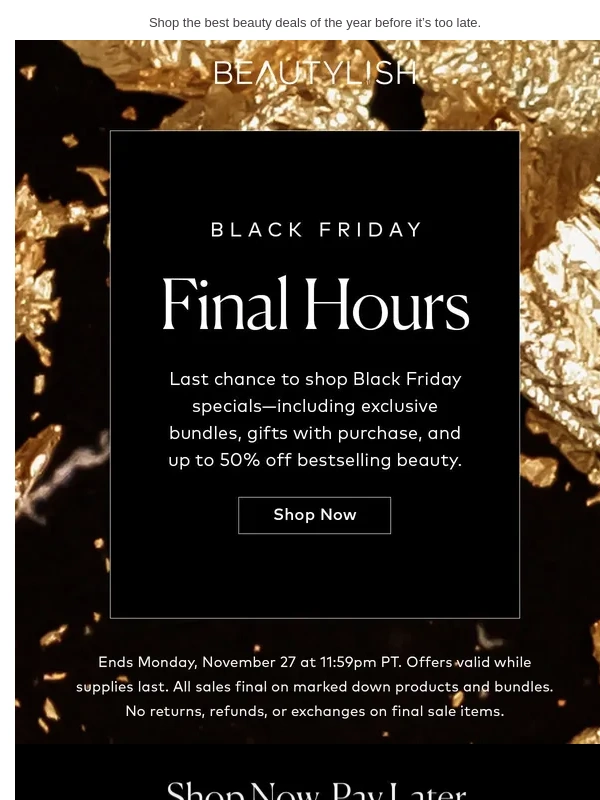 Beautylish - Final hours | Up to 50% off ⏳