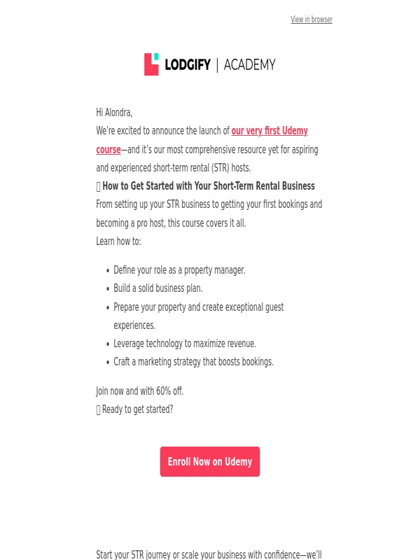 Lodgify - Just launched: our first Udemy course for STR hosts! ?