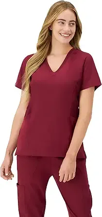 Hanes Women's Moisture-Wicking Stretch Scrub Shirt w/ Ribbed Side Panels (Various Colors, Small-3X-Large) $8.99 + Free Shipping w/ Prime or on $35+