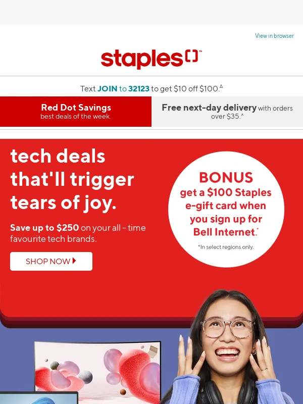 Staples Canada - The tech edit. Save up to $200 on the latest tech