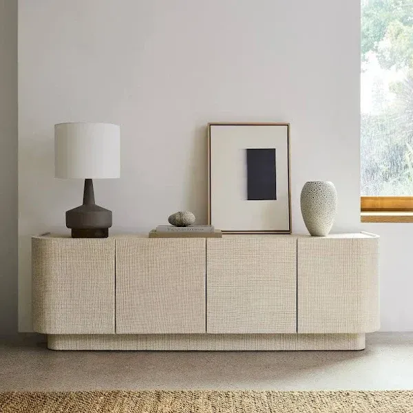 Solstice Painted Raffia Media Console (68"–78")