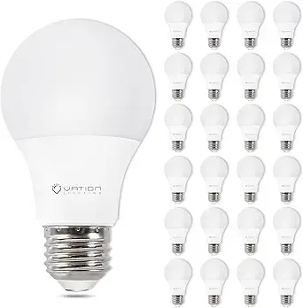24 Pack A19 LED Light Bulb Daylight 5000K LED Bulbs, 60 Watt Equivalent, Efficient 8.5 Watt, 800 Lumens, E26 Medium Base, Non-Dimmable, ETL/UL Listed