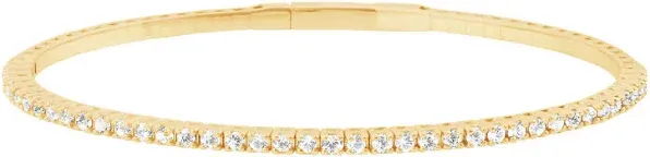 10K White Gold 3/4 ct. tw. Diamond Flex Bangle Bracelet