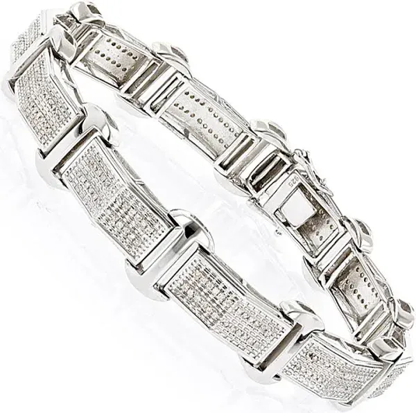 Sterling Silver Men's Diamond Bracelet (0.59ct)
