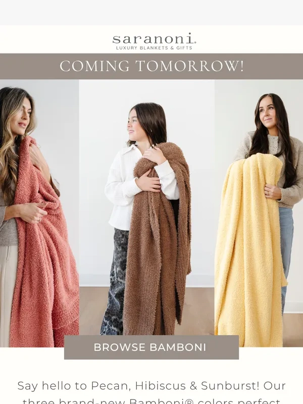 Saranoni - Coming Tomorrow: 3 New Bamboni® Colors Just in Time for Summer!
