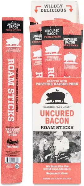 Singing Pastures Pork Snack Meat Sticks with Bacon