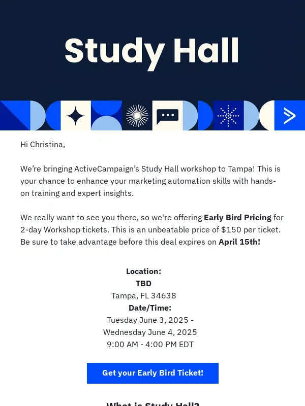 ActiveCampaign - ActiveCampaign's Study Hall is coming to Tampa