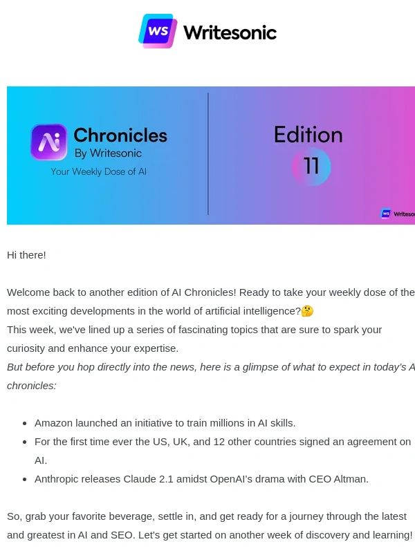 Writesonic - ? Your Weekly Dose of AI