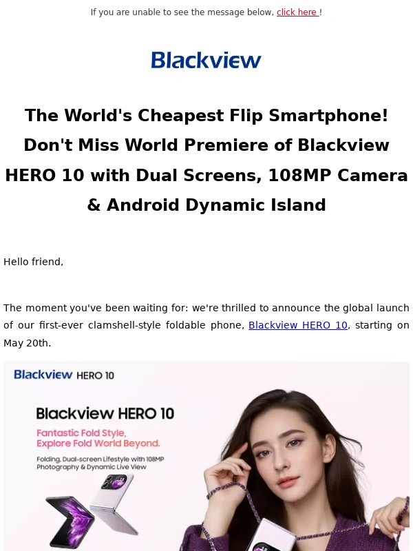 AliExpress - Don't Miss the World's Cheapest Flip Smartphone Blackview HERO 10 Deal!