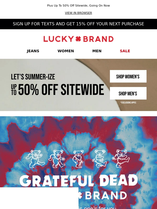 Lucky Brand - Just Dropped! Grateful Dead x Lucky Brand