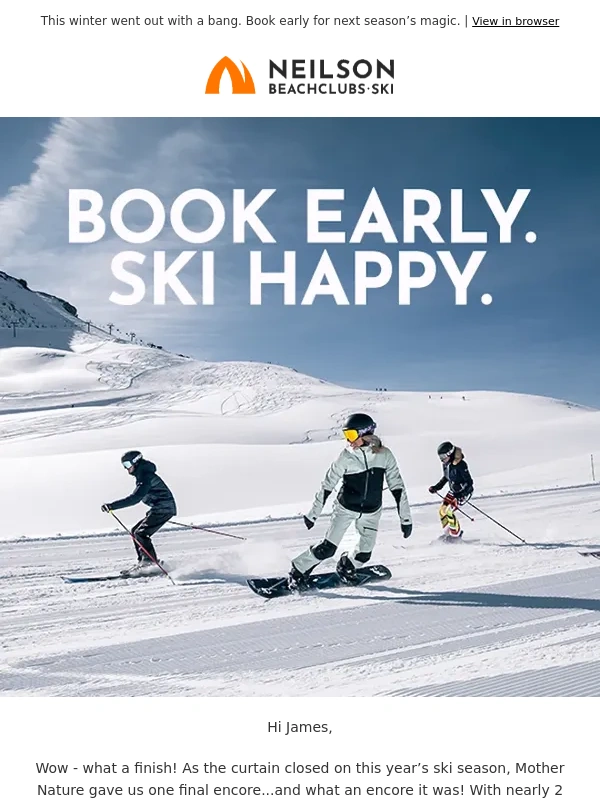 Neilson - Big snow. Big finish. Bigger plans