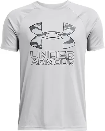 Under Armour Boys' Tech Hybrid Print Short Sleeve Tee (Mod Gray/Black) $11.97 + Free Shipping w/ Prime or on $35+