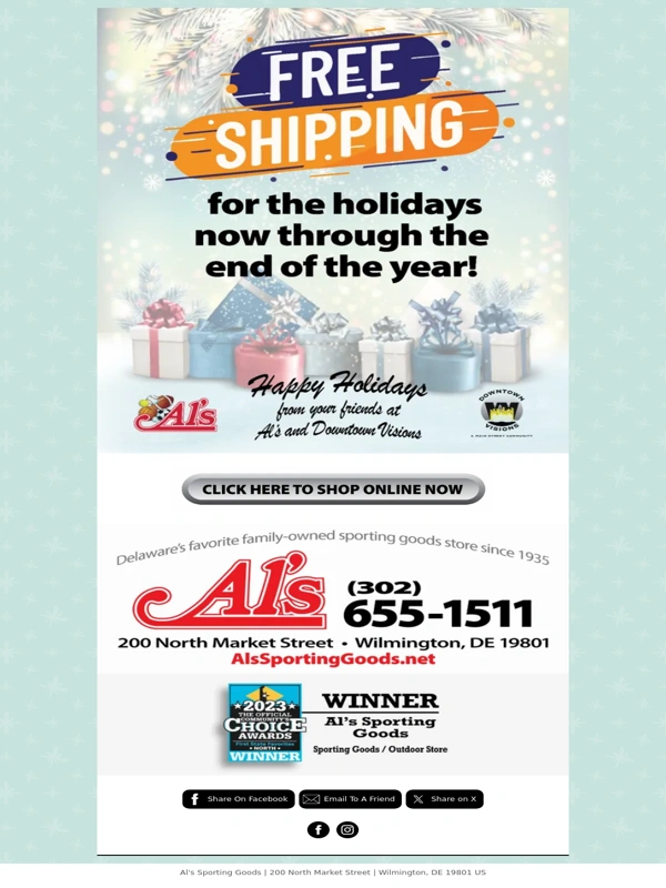 Al's Sporting Goods - Hey friend! How does FREE sound to you?