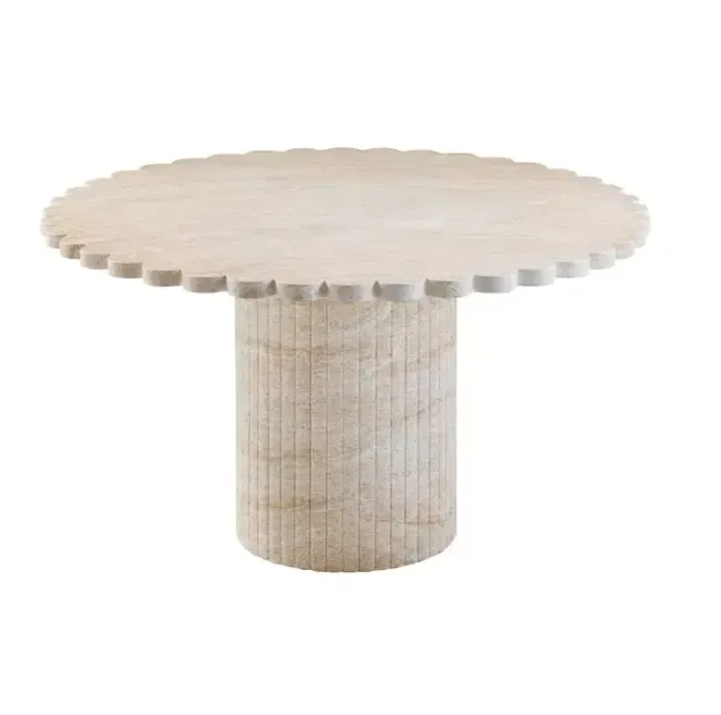Blossom Washed Travertine 54" Round Dining Table