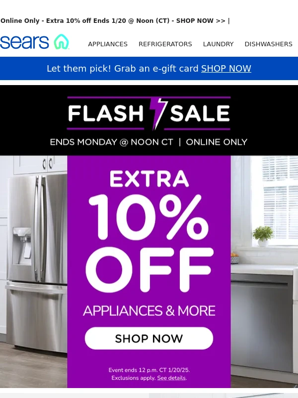 Sears - ?FLASH SALE?Ending Soon! Don't Miss Out on Savings!