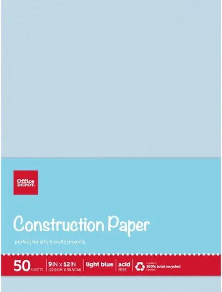 Office Depot Brand Construction Paper 9"" x 12"" 100% Recycled