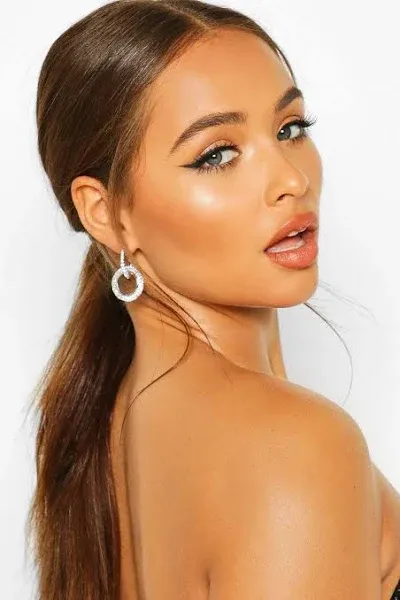 Boohoo Rhinestone Drop Earrings