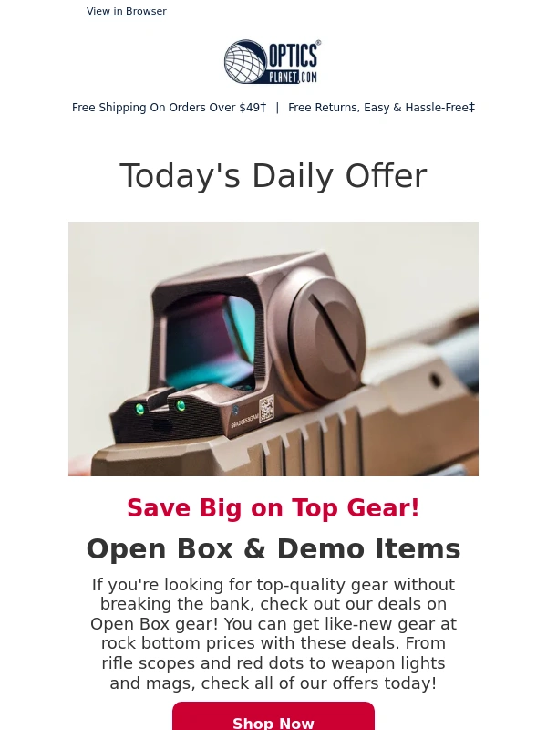Optics Planet - Score Big Discounts on Open Box & Demo!