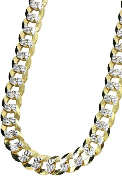 Men's Curb Cuban Diamond Cut Silver Chain