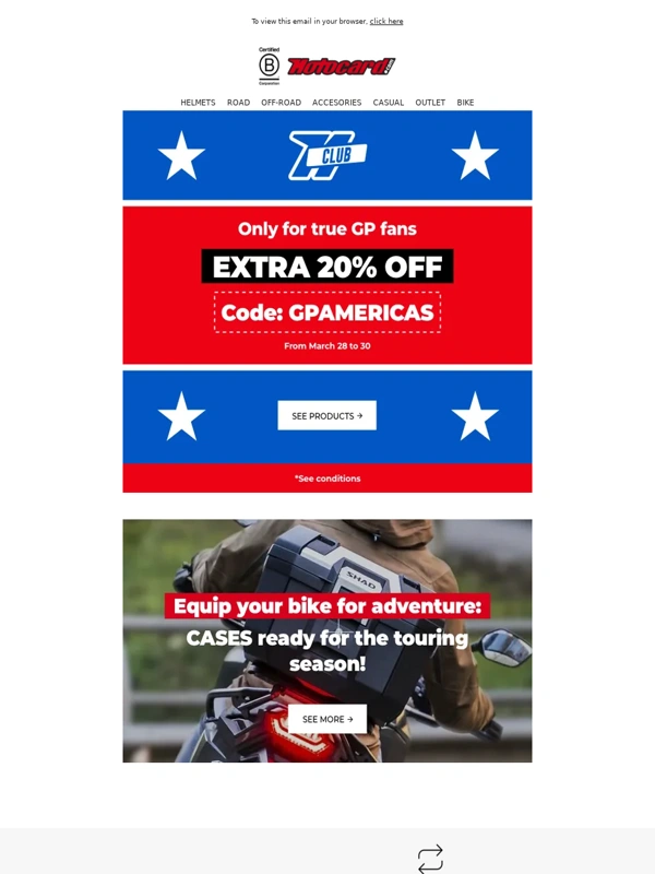 Motocard - ⏰ Last day! Extra 20% OFF with the code GPAMERICAS ?‍?