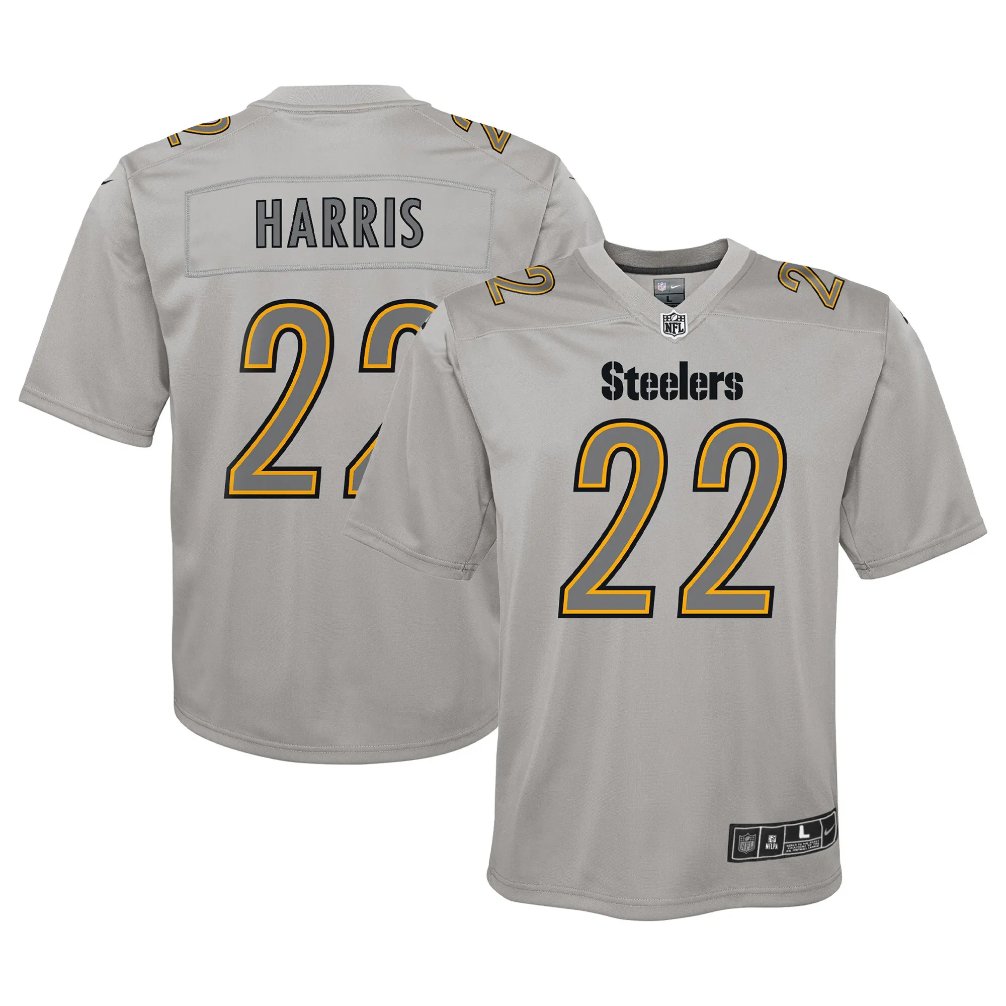 Nike Men's Pittsburgh Steelers Najee Harris #22 Atmosphere Fashion Game Jersey