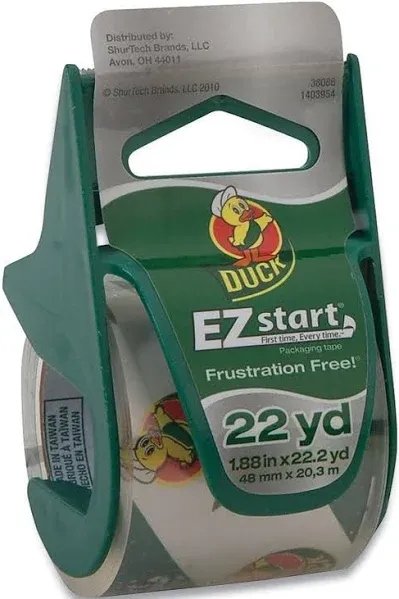Duck EZ Start Premium Packaging Tape with Dispenser
