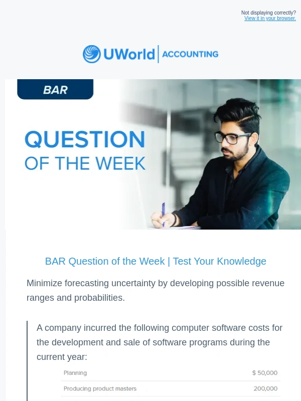 UWorld -  Still tweaking that sales forecast for the new year?